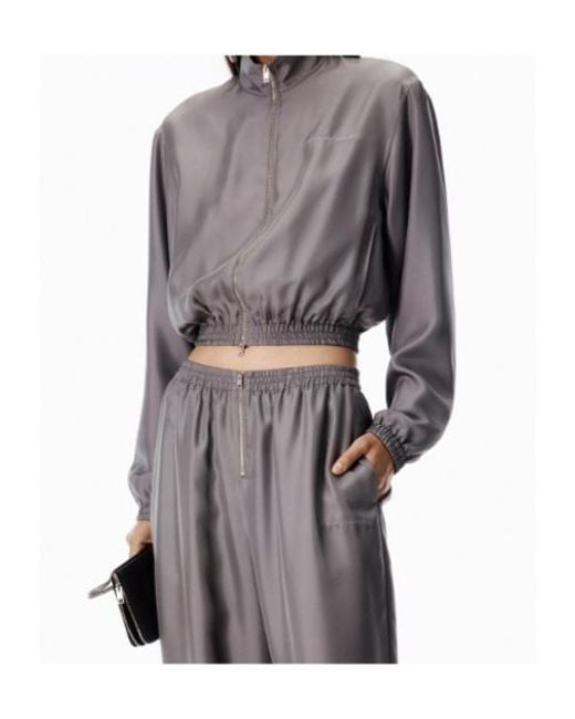 Alexander Wang Gray Zip-Up Track Jacket