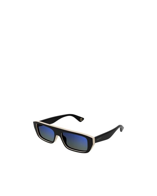 Gucci Blue Eyewear Rectangle-Frame Sunglasses for men