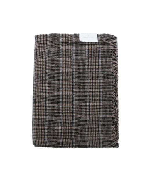 Brunello Cucinelli Gray Logo Patch Scarf