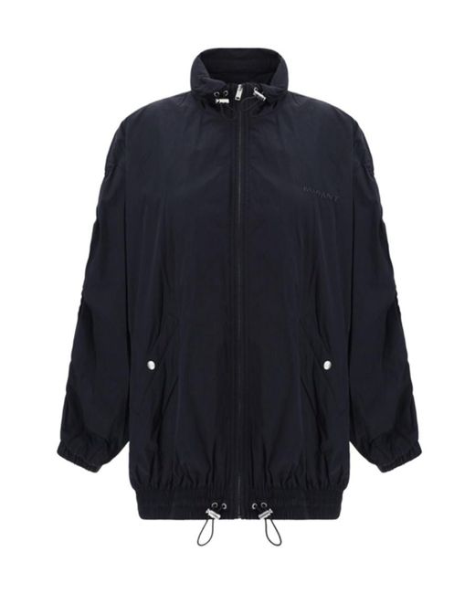 Isabel Marant Blue Isabel Marant Étoile Logo-Printed Zipped Windbreaker Jacket