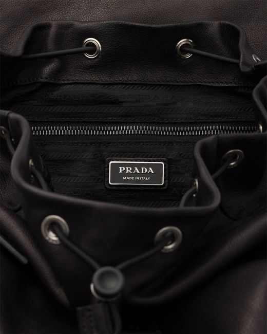 Prada Black Explore Leather Backpack for men