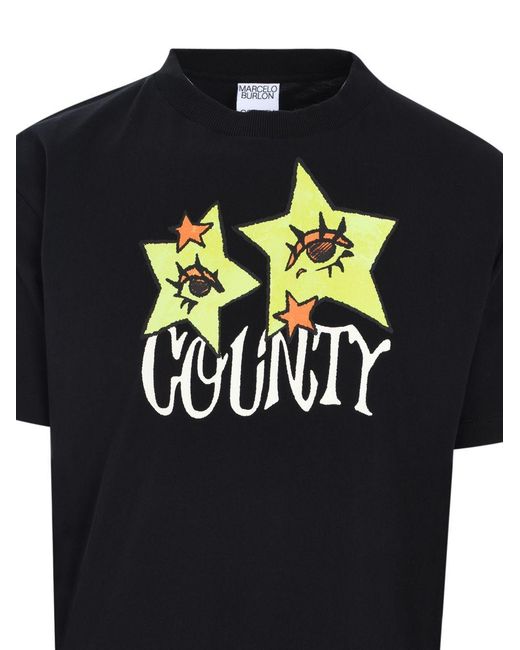 Marcelo Burlon Black Star Eyes T-Shirt for men