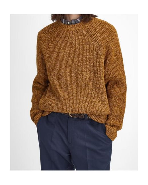 Barbour Brown Crew Neck Sweater for men