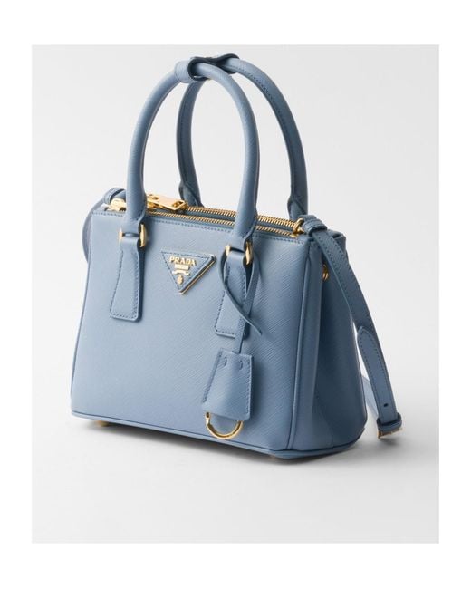Prada Blue Galleria Mini Saffiano Leather Bag
