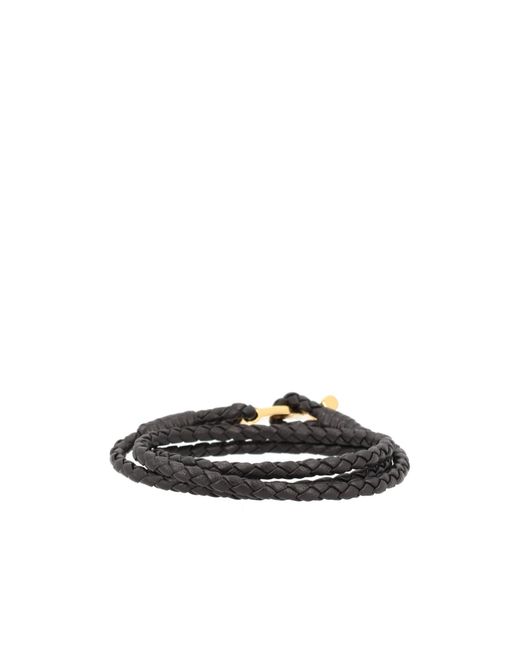 Tom Ford White T Plaque Braided Bracelet for men