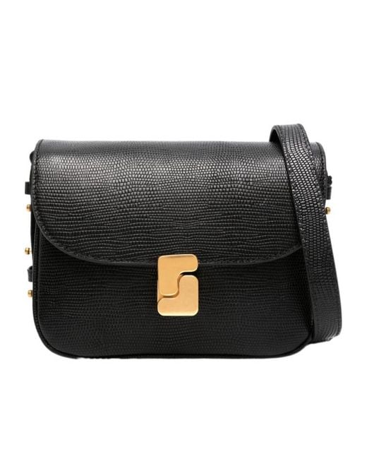 Soeur Black Flap Shoulder Bag