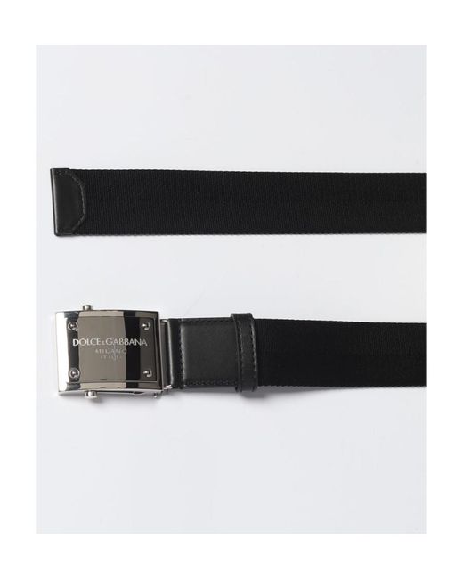 Dolce & Gabbana Black Logo Engraved Buckled Belt for men