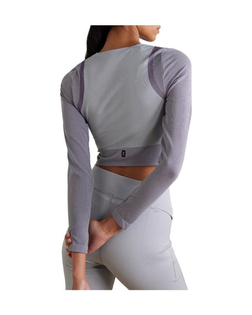 On Shoes Blue Studio Knitted Long-Sleeve Crop Top