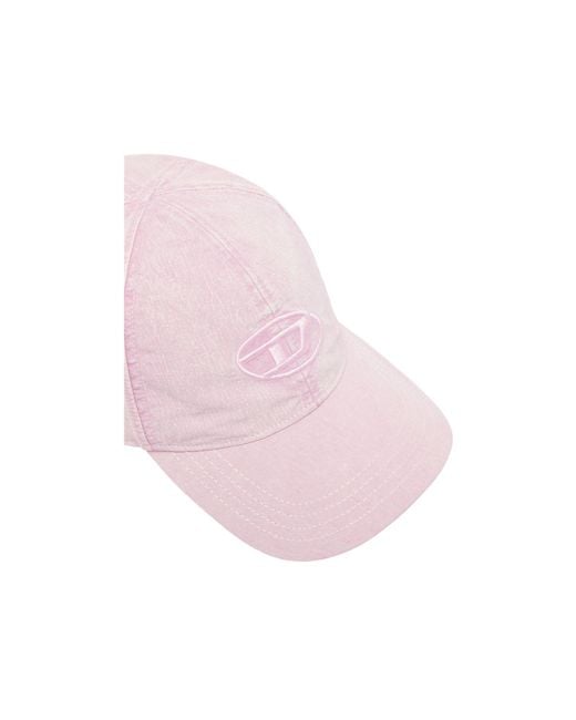 DIESEL Pink C-Nyloff Embroidered Oval D Baseball Cap for men