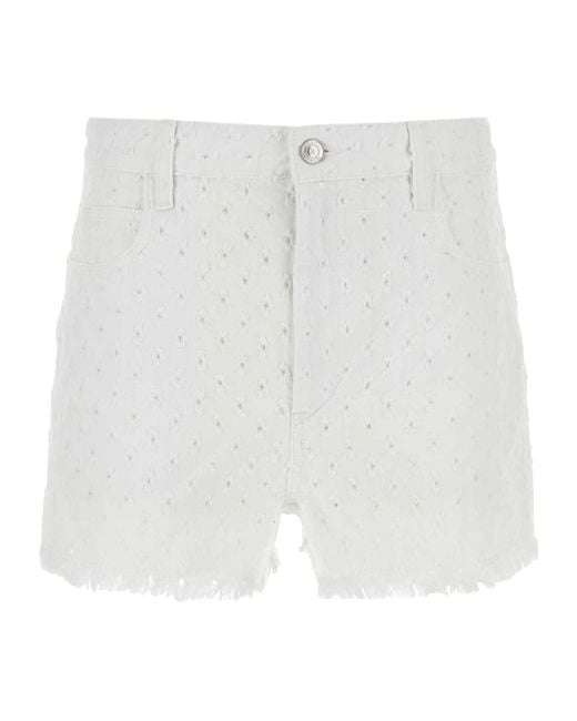 Isabel Marant White Lesia Button Shorts