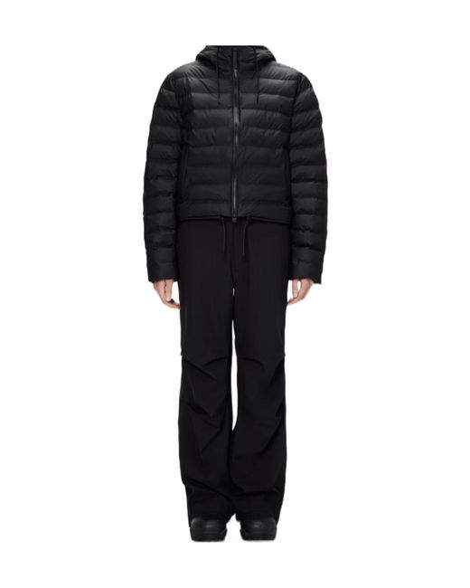 Rains Black Lohja Short Puffer Jacket