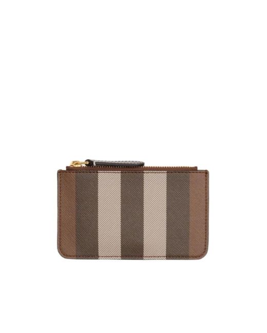 Burberry Brown Striped Zipped Wallet