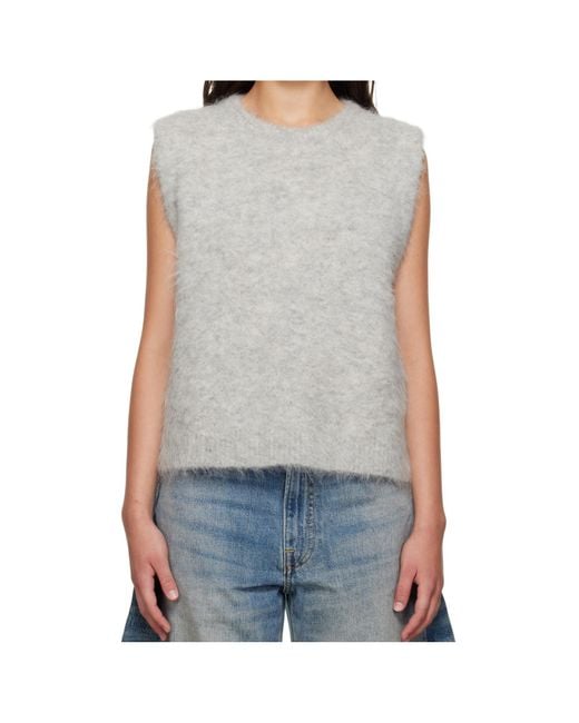 R13 Gray Deep Armhole Vest