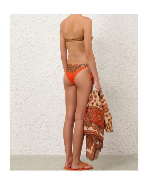 Zimmermann Orange Mahon Scarf Tie Bikini Briefs