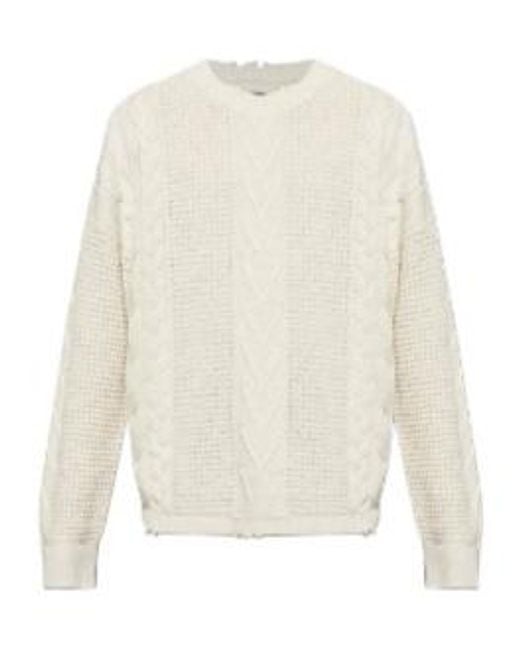 AllSaints White Tenter Cable-Knit Sweater