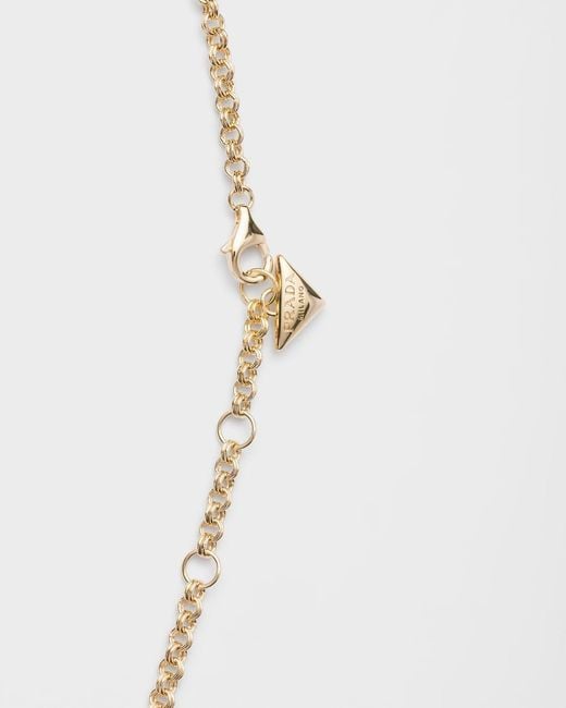 Prada Metallic Chain Link Necklace