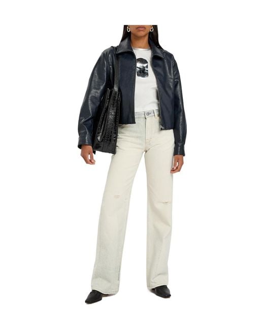 Rag & Bone Blue Krista Faux Leather Jacket