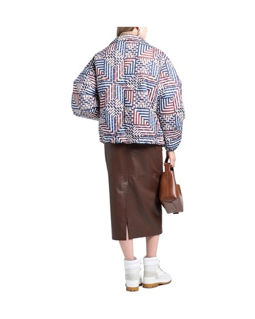 Isabel Marant Blue Two-Tone Printed Down Jacket