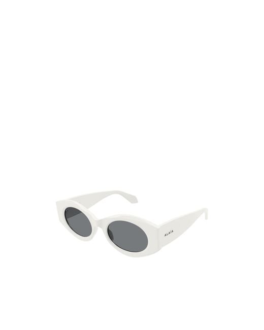 Alaïa White Alaïa Oval Frame Sunglasses