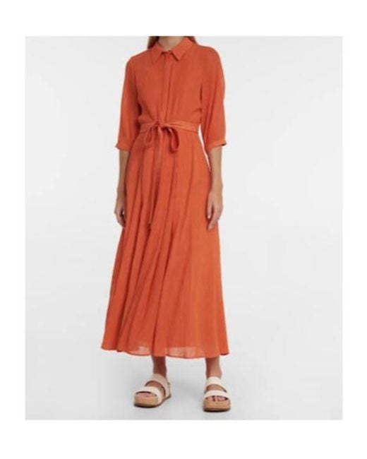 Gabriela Hearst Orange Shirt Dress