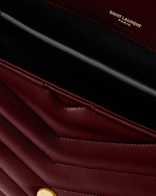 Saint Laurent Red Loulou Foldover Top Large Shoulder Bag