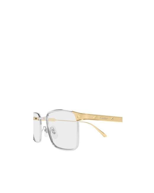 Cartier White Square Frame Glasses for men