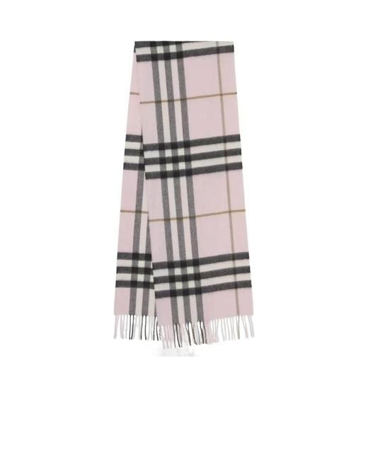Burberry White The Classic Checked Fringed Scarf