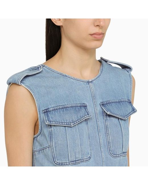 Dries Van Noten Blue A Long Sleeveless Denim Dress