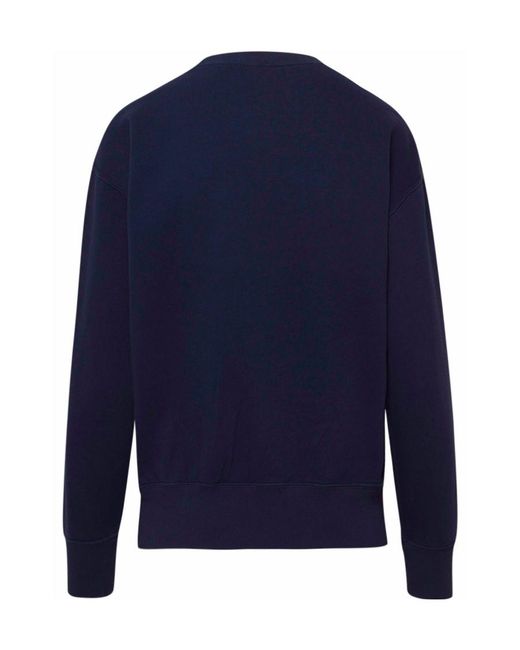 Ralph Lauren Blue Polo Pony Embroidered Crewneck Sweatshirt