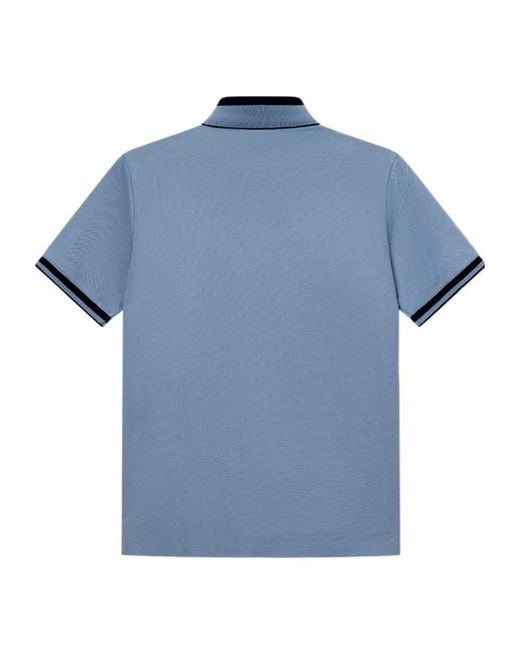 Emporio Armani Blue Logo-Embroidered Polo Shirt for men