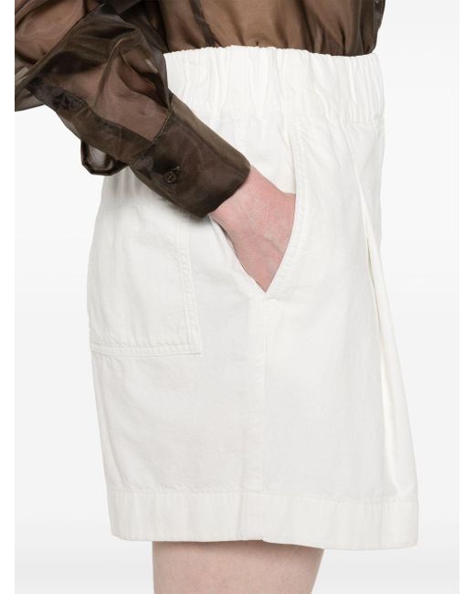Dries Van Noten White Elastic Waist Shorts