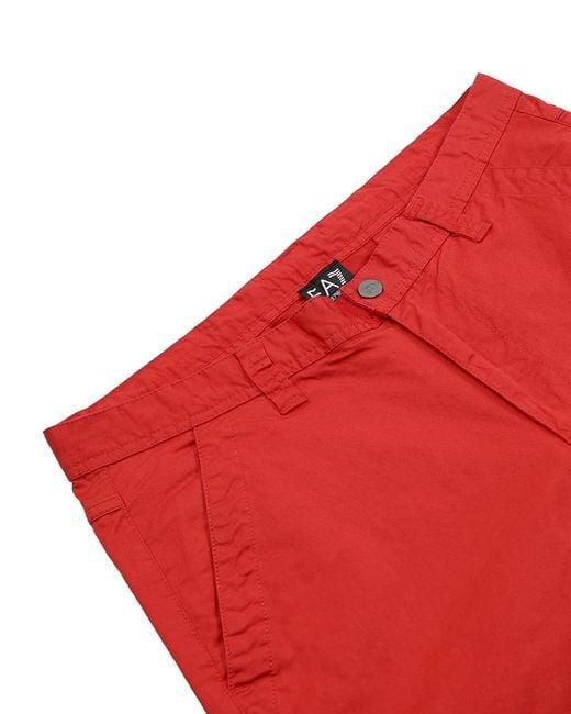EA7 Red Logo Patch Shorts for men