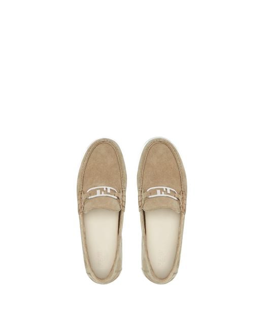 Fendi White O'Lock Slip-On Loafers for men