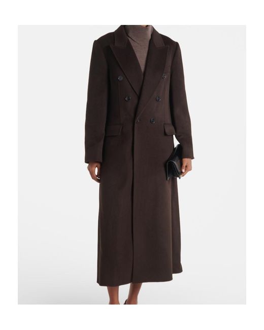 Victoria Beckham Black Double-Breasted Wool And Cashmere Coat