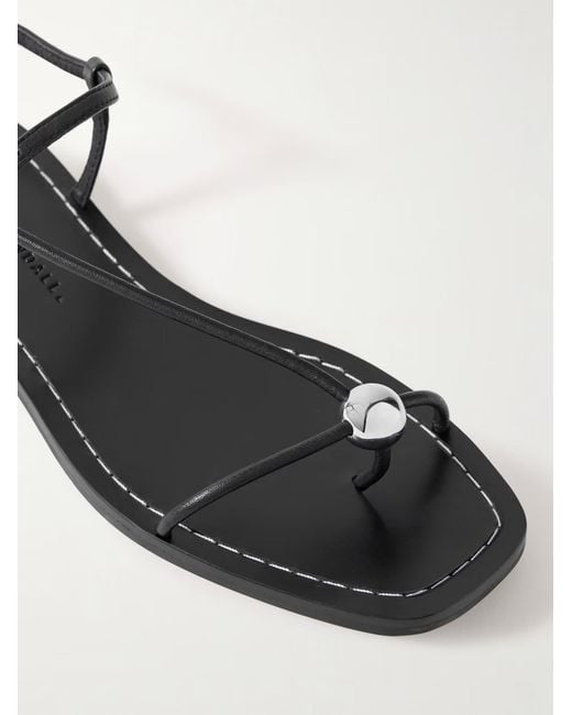 Loeffler Randall White Lara Embellished Leather Sandals