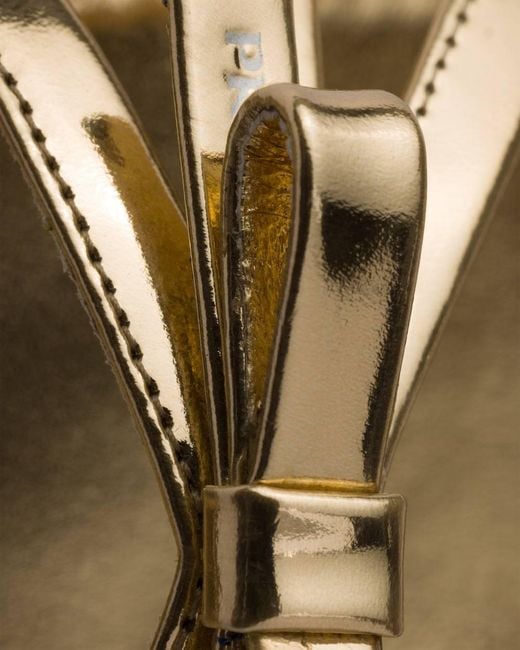 Prada Flat Metallic Leather Sandals
