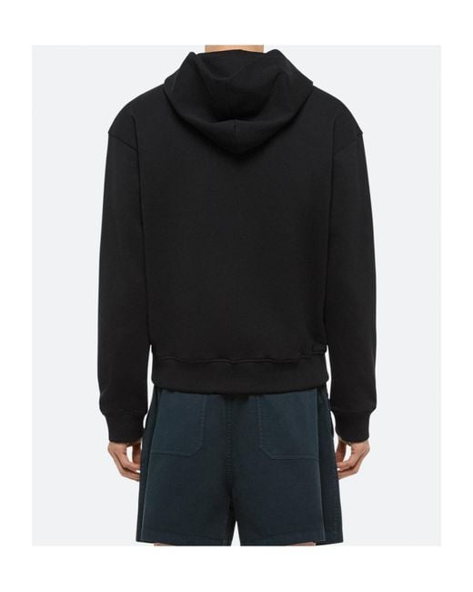 Helmut Lang Blue Logo Embossed Hoodie for men