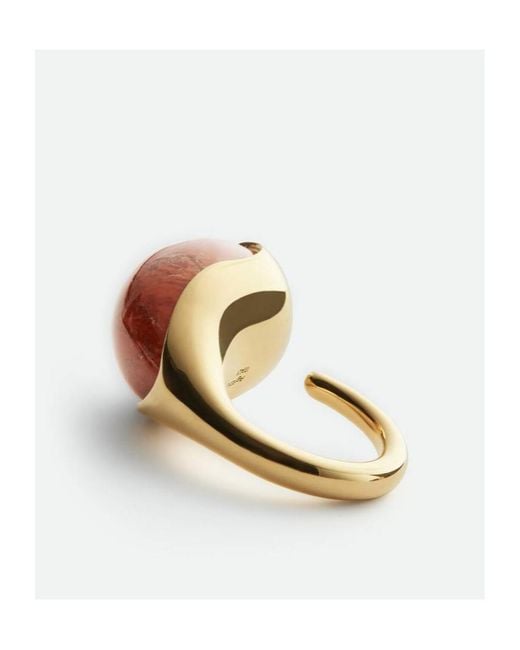 Bottega Veneta Brown Large Drop Marble Ring