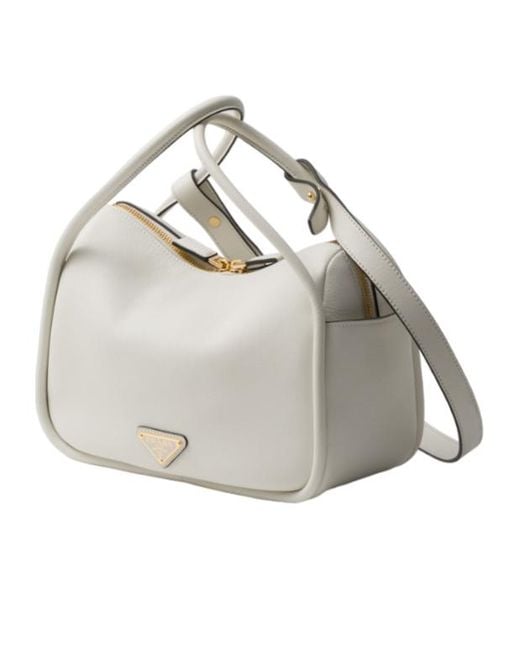 Prada Gray Darling Leather Handbag