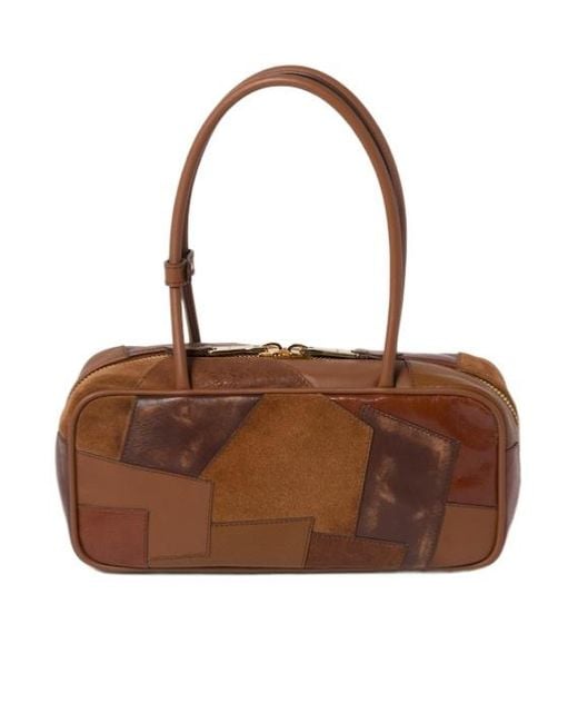 Miu Miu Brown Beau Leather Patchwork Bag