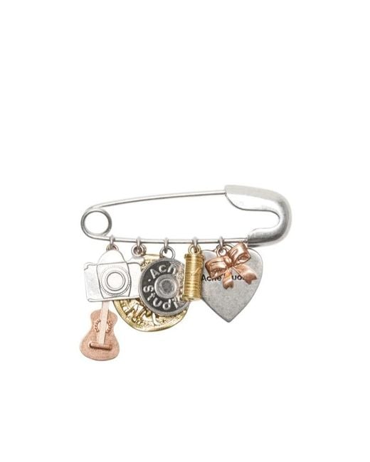 Acne White Brooch With Charms for men
