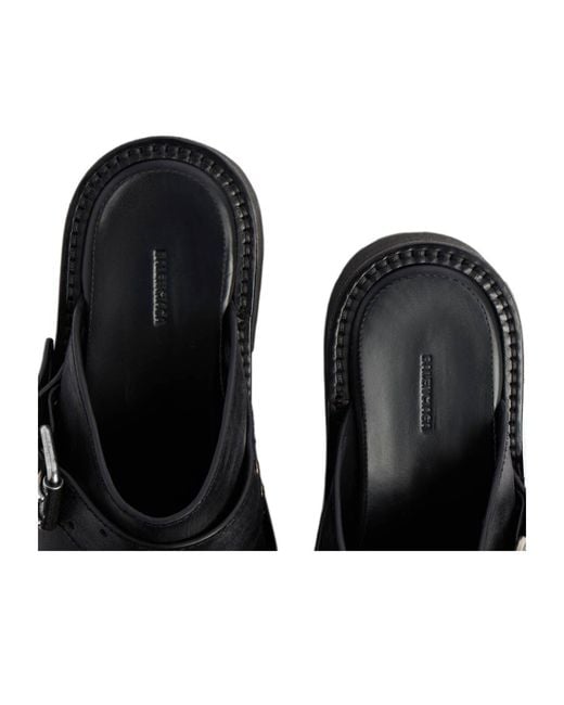 Balenciaga Black Venom Buckled Mules