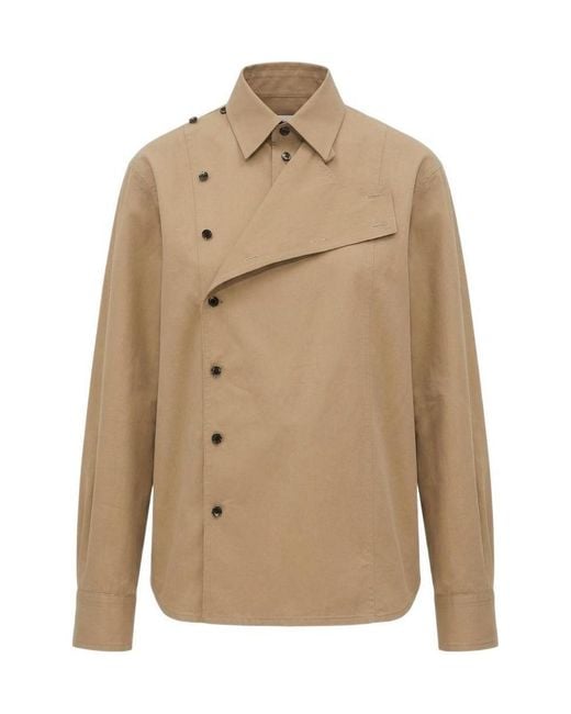 Bottega Veneta Natural Regular Fit Twill Shirt