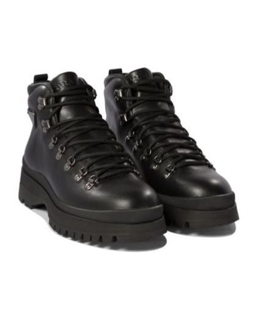 Prada Black Brixxen Leather Booties for men
