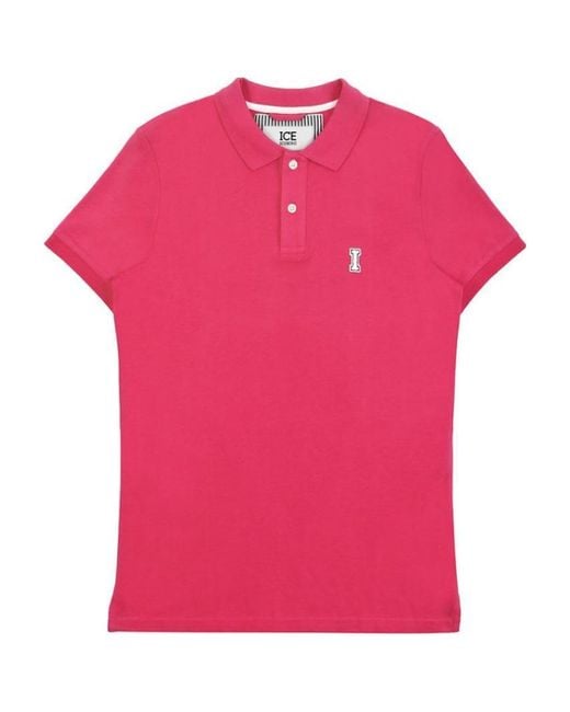 Iceberg Pink Logo Polo Shirt for men