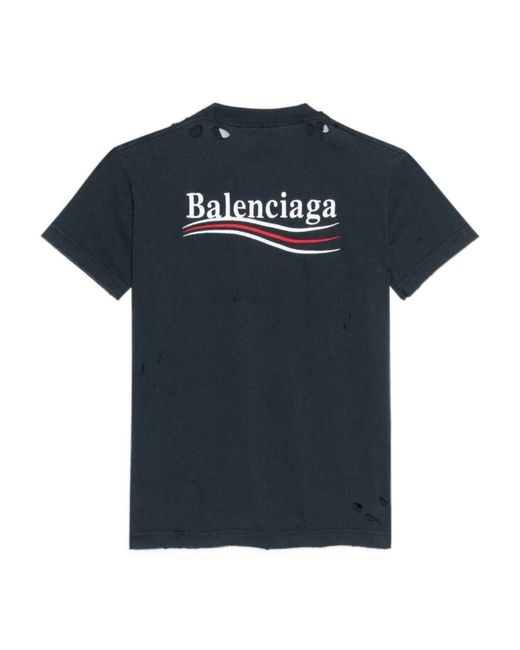 Balenciaga Blue T-Shirt Political Campaign Small Fit Da Donna