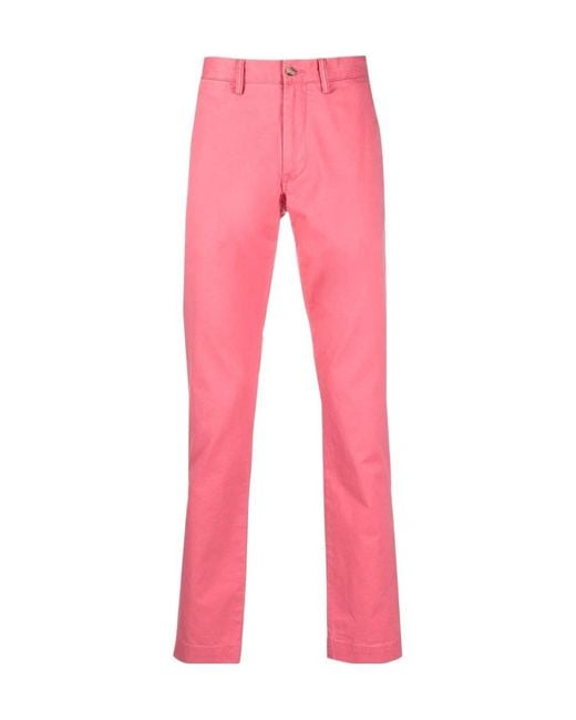 Polo Ralph Lauren Pink Stretch-Cotton Trousers for men