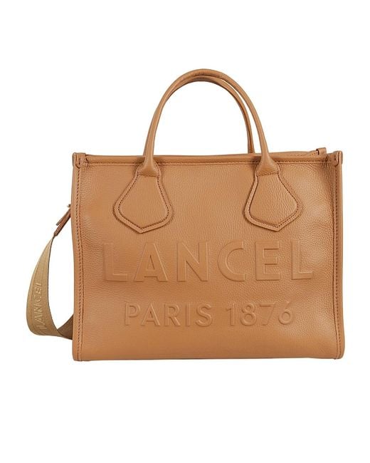 Lancel Brown Double Handle Shoulder Bag