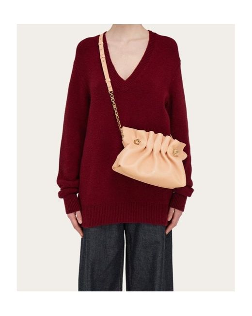 Ferragamo Natural Ferragamo Small Gather Detailed Soft Bag