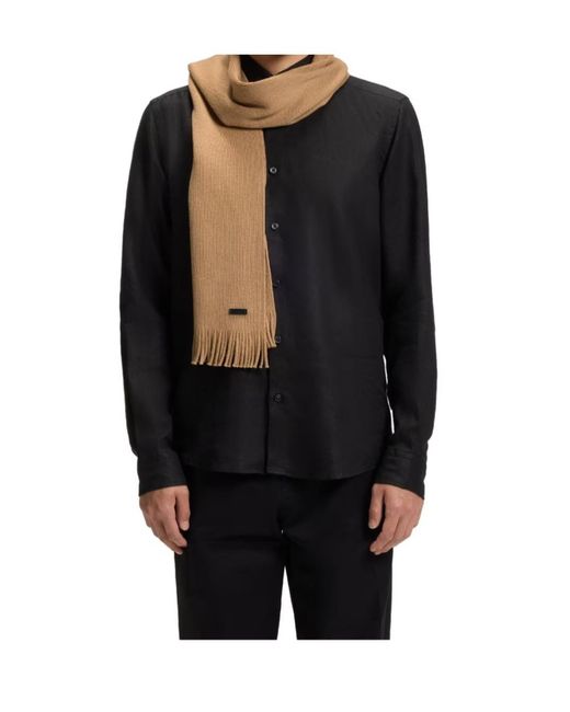 Boss White Albas Wool Logo Scarf for men
